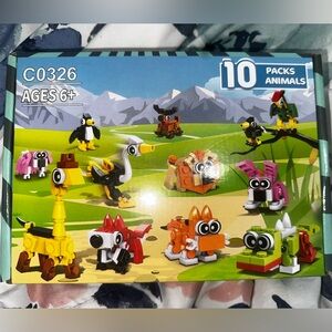 Party Favors for kids 10 Pack Animal Figures Building Blocks Toy Set